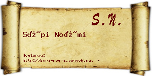 Sápi Noémi névjegykártya