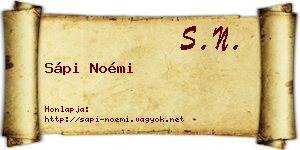 Sápi Noémi névjegykártya